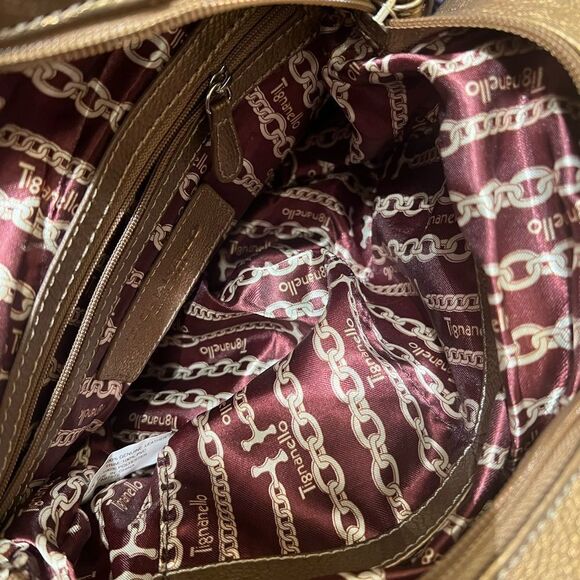 🆕 Tignanello Bronze Leather Shoulder Bag With wallet - Picture 6 of 11